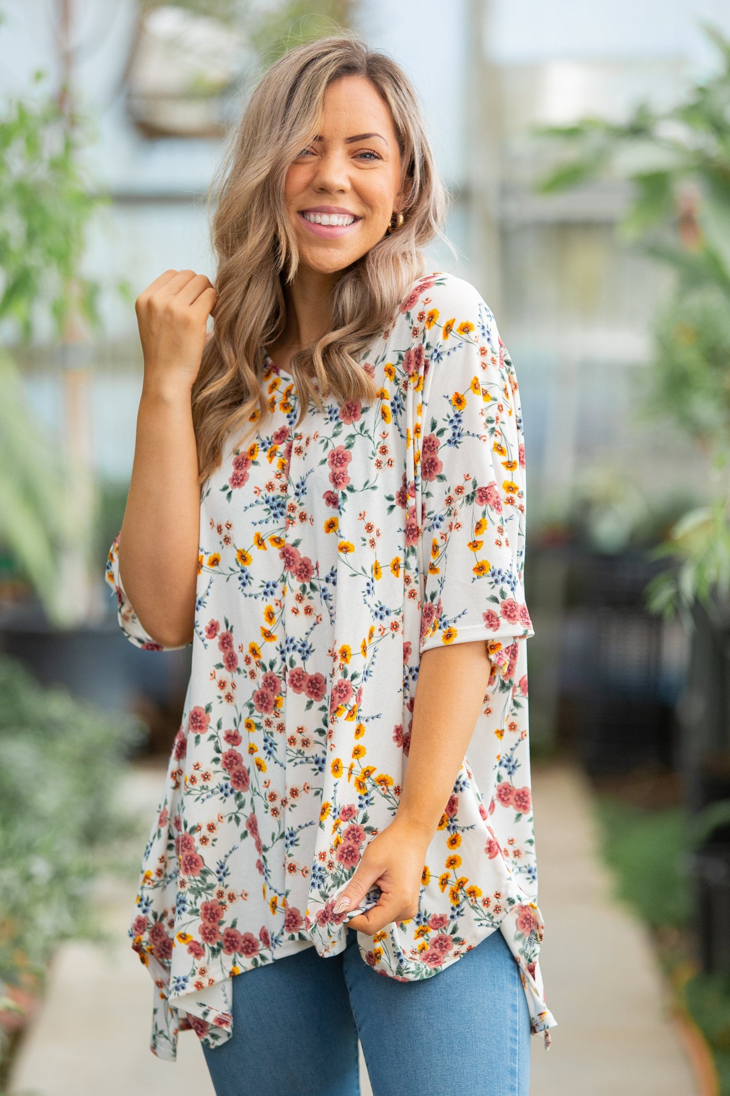 Spring Blossoms Short Sleeve Top