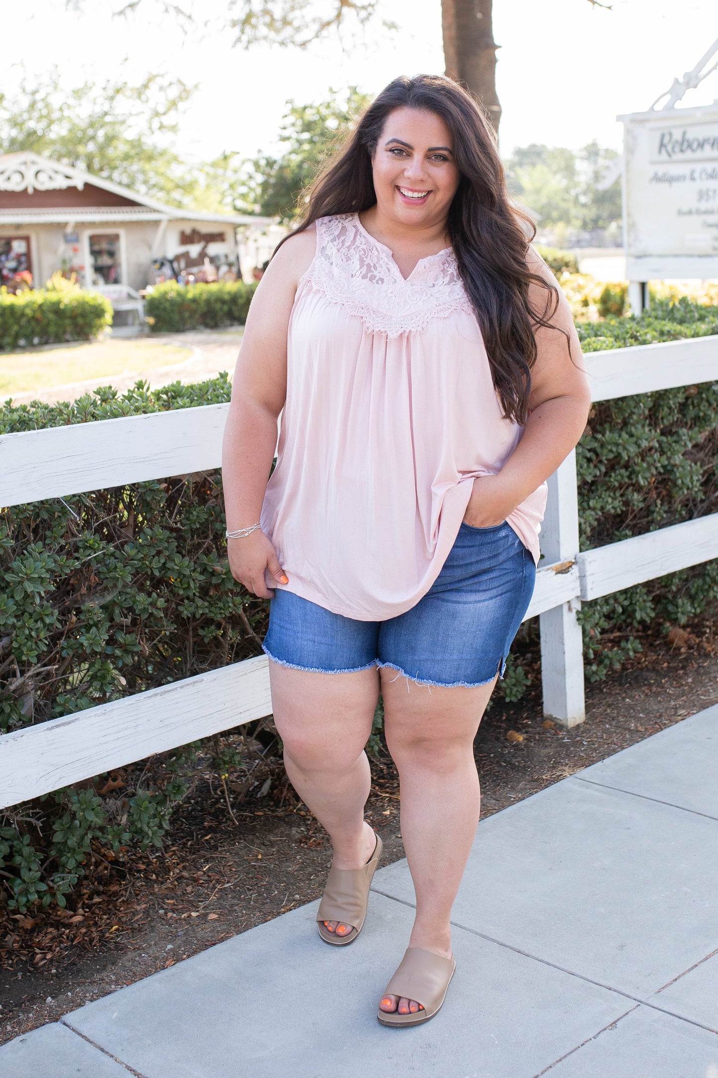 Boho Charm Sleeveless Top in Blush