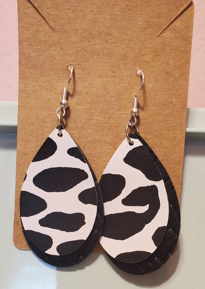 Animal print drop earrings