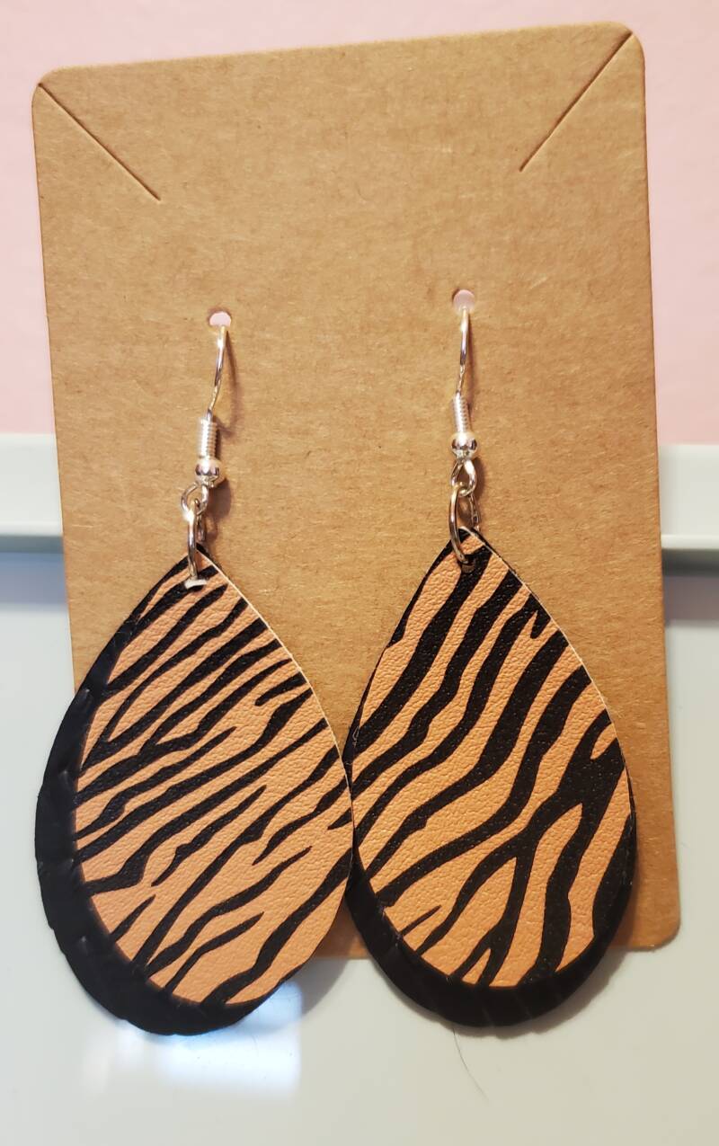 Tiger print drop earrings