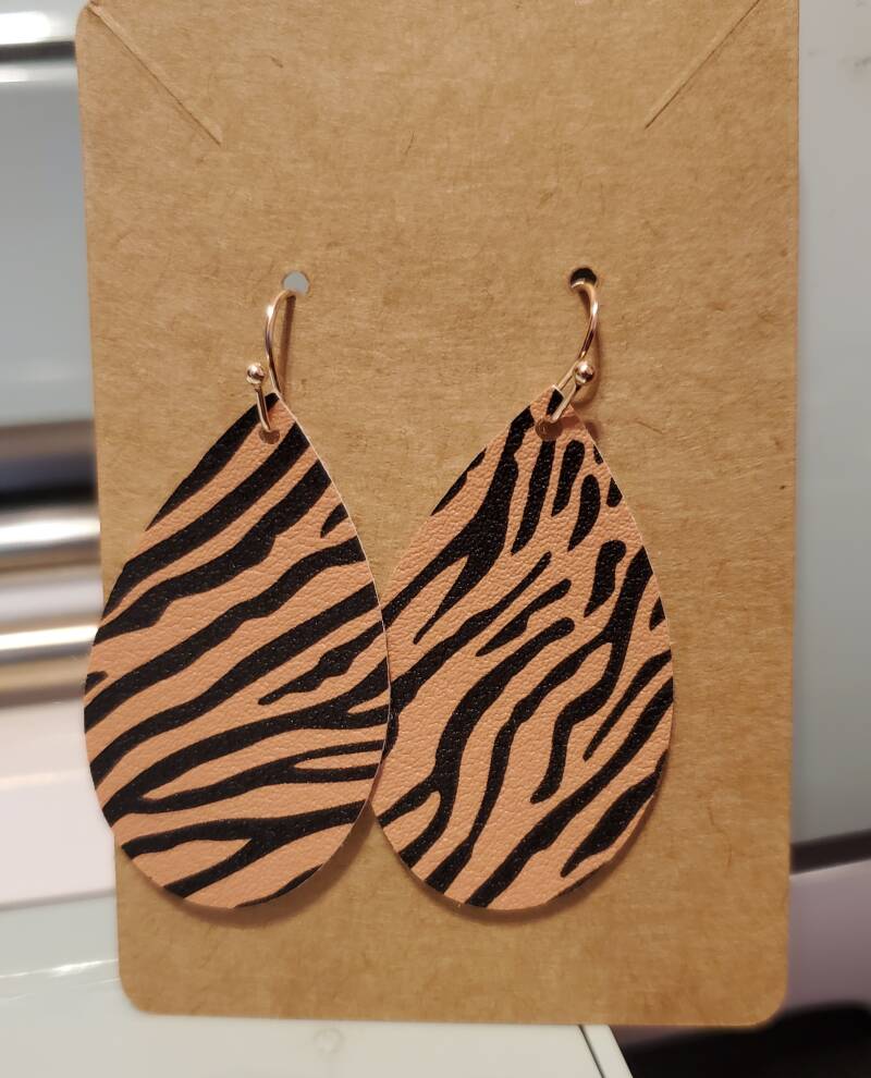 Tiger Print Earrings single layer