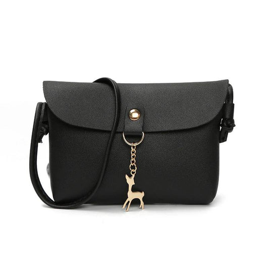 Kids Metal Fawn Pendant purse — Black