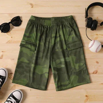 Pocket Design Elasticized Cargo Shorts