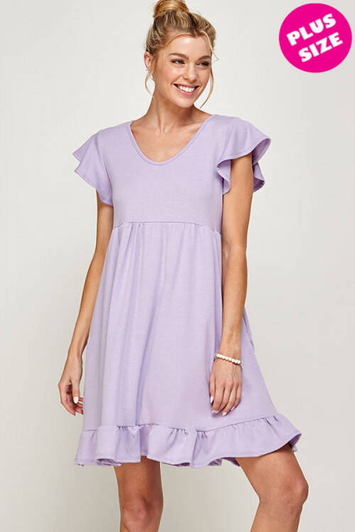 RUFFLE SHORT SLEEVE DRESS