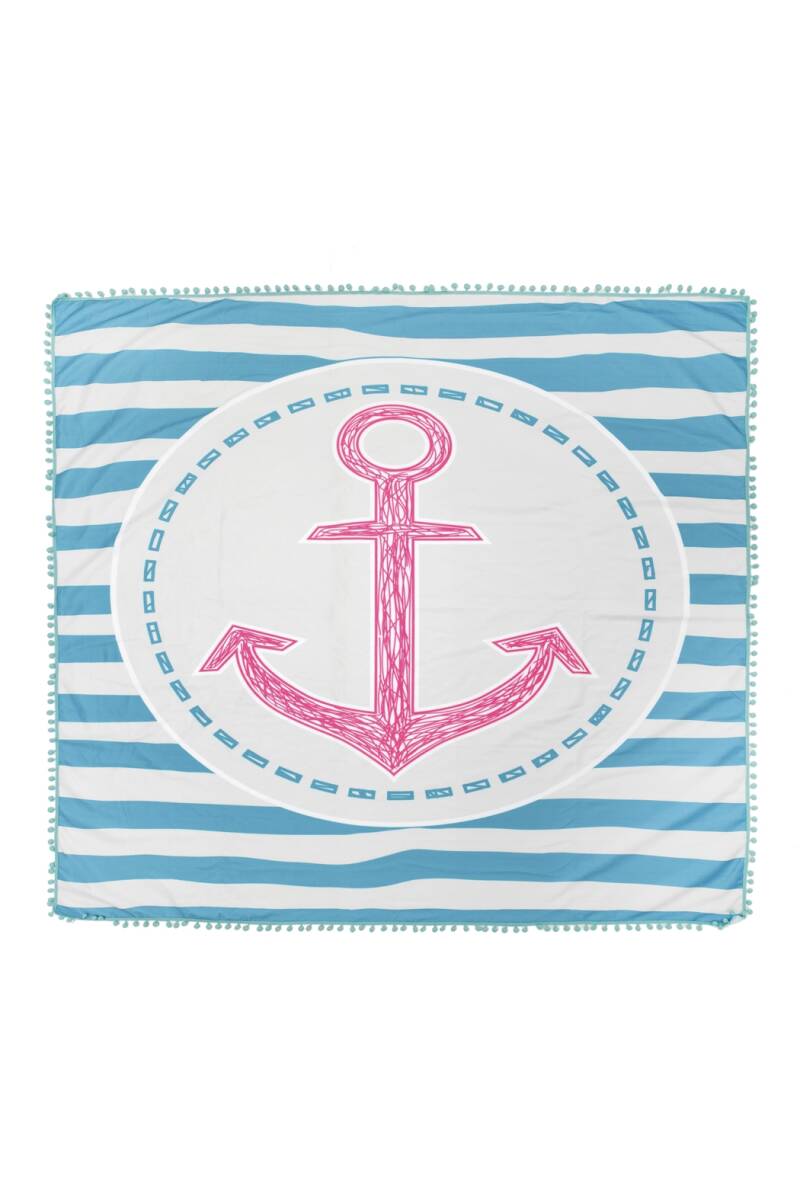 Square anchor beach towel