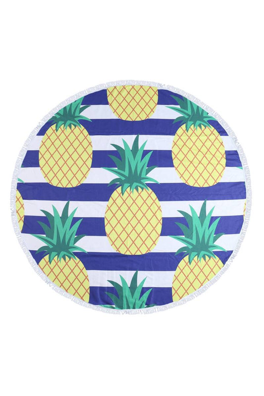 Round Pineapple beach towel