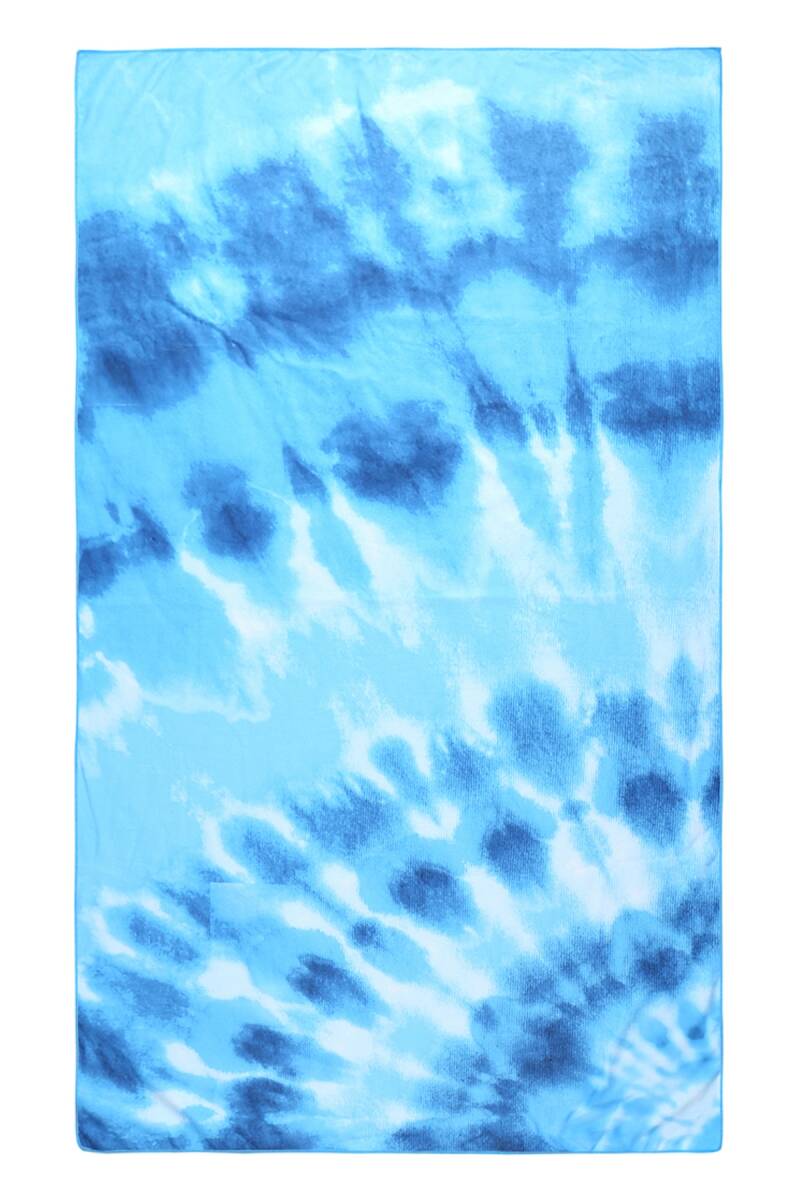 Blue tye dye beach towel