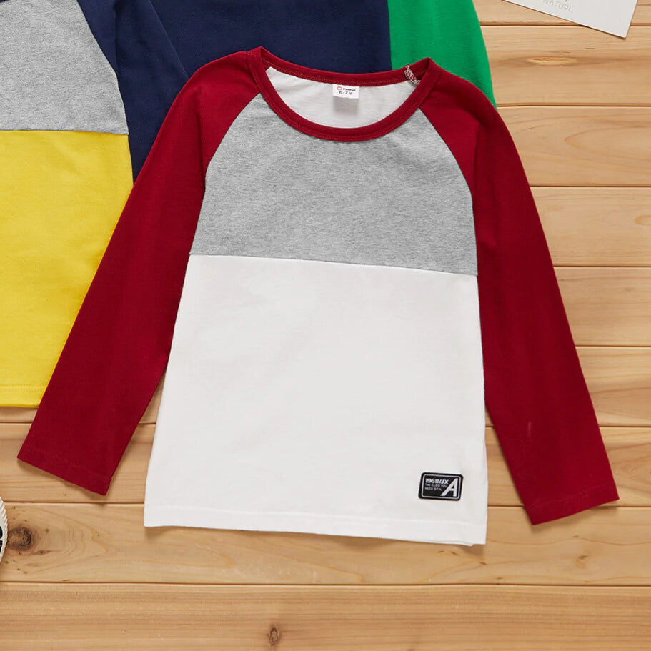 Long Raglan Sleeve Colorblock long sleeve top