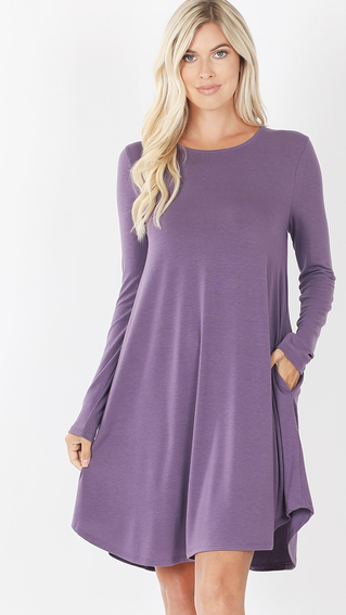 Long sleeve dress with pockets