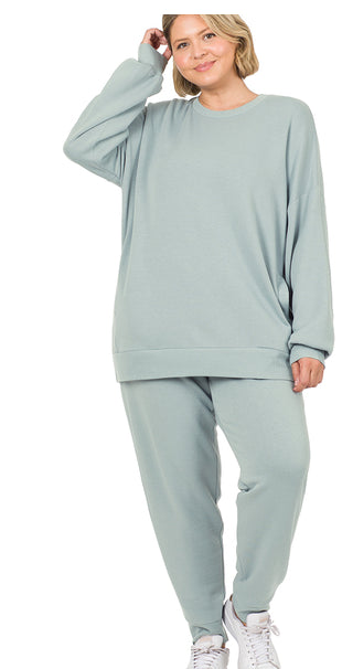 SOFT STRETCH SWEATSHIRT & SWEATPANTS SET