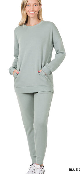 SOFT STRETCH SWEATSHIRT & SWEATPANTS SET